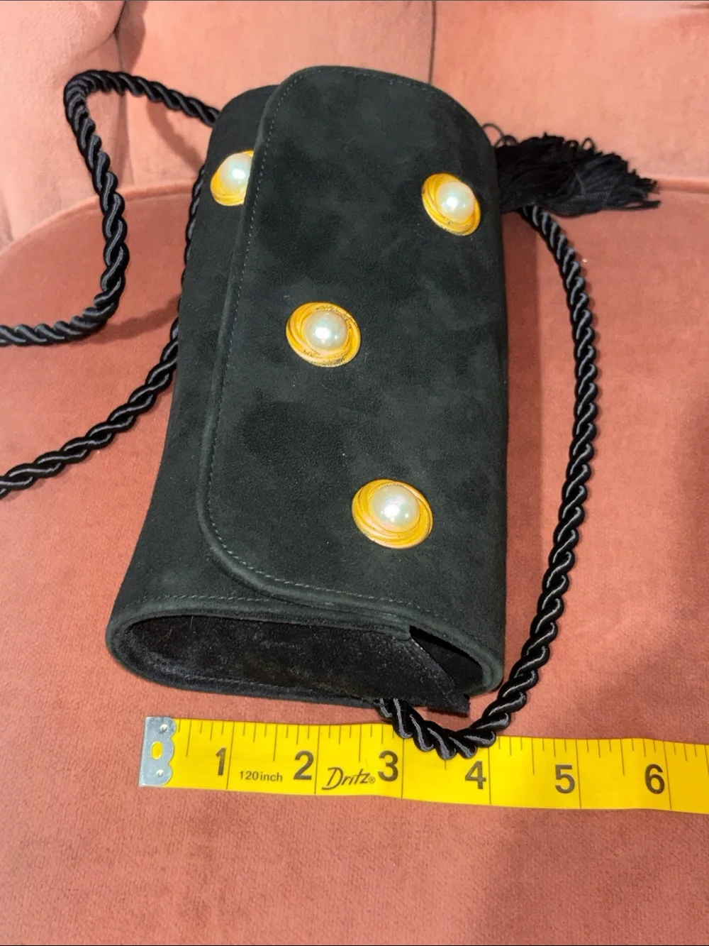 Vintage Susan Gail evening bag pearl detail small crossbody elegant timeless - Picture 14 of 15